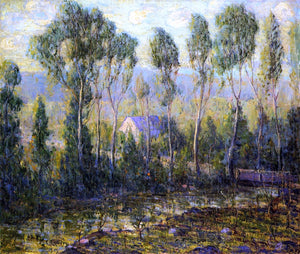  Ernest Lawson Poplars Along a River - Art Print