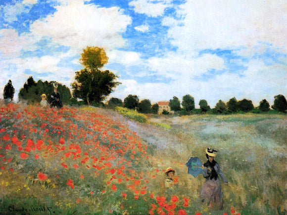  Claude Oscar Monet A Field of Poppies at Argenteuil - Art Print