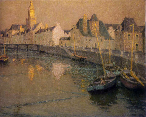  Henri Le Sidaner Port Croisic in Full Moon - Art Print