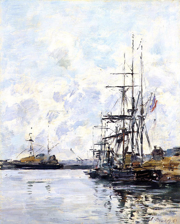 Eugene-Louis Boudin Port, Sailboats at Anchor - Art Print