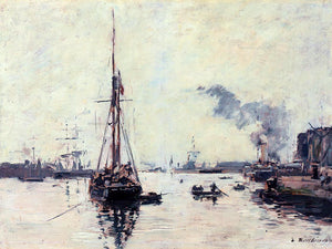  Eugene-Louis Boudin Port Scene - Art Print