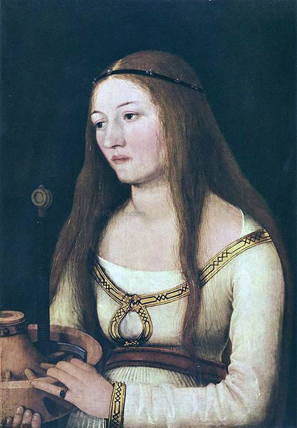  The Elder Hans Holbein Portrait der Katharina Schwarz mit den Attributen ihrer Nahmensheiligen - Art Print