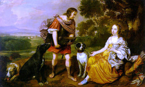  Jan Mytens Portrait histoire of a young man and lady as Meleager and Atalanta - Art Print