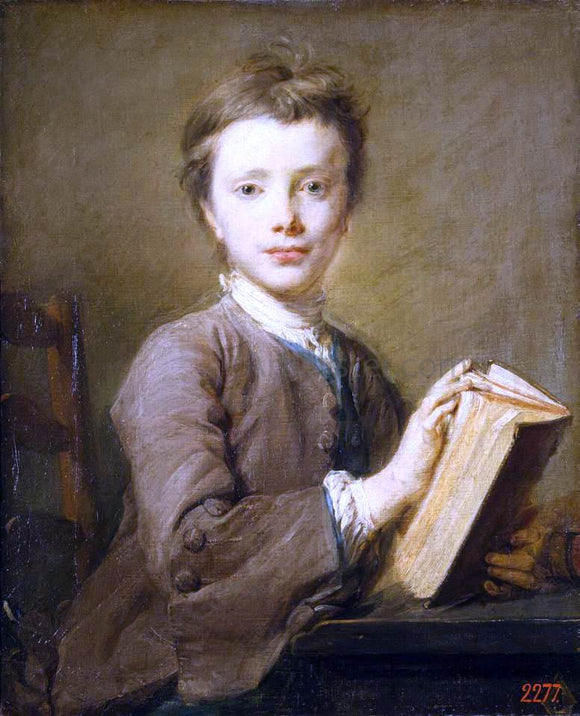  Jean-Baptiste Perronneau Portrait of a Boy with a Book - Art Print