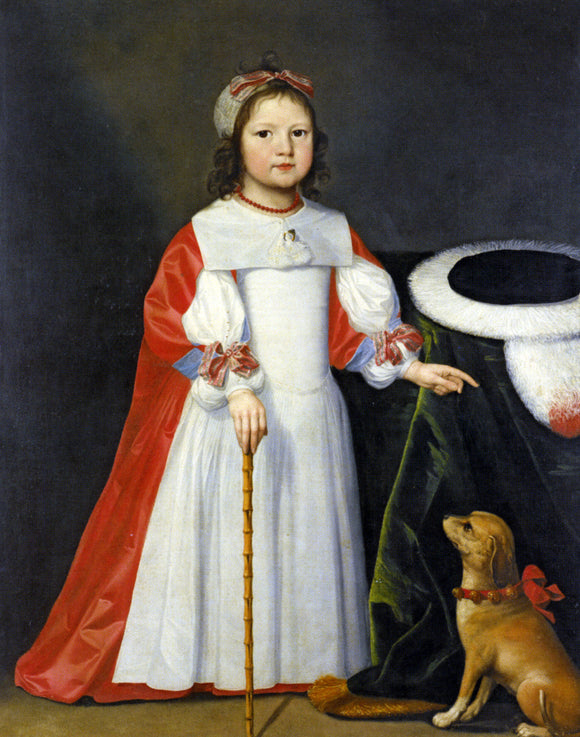  Cornelius Jonson Portrait of a Boy with a Dog - Art Print