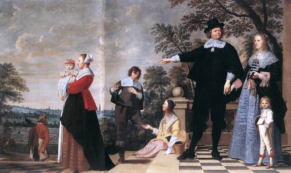  The Elder Jacob Van  Oost Portrait of a Bruges Family - Art Print