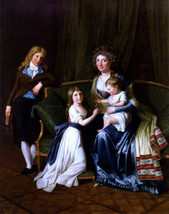  Henri Pierre Danloux Portrait Of A Family In An Interior - Art Print