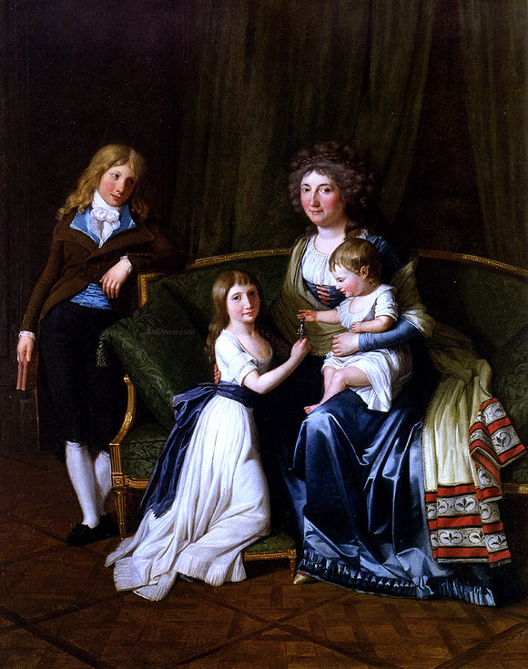  Henri Pierre Danloux Portrait Of A Family In An Interior - Art Print