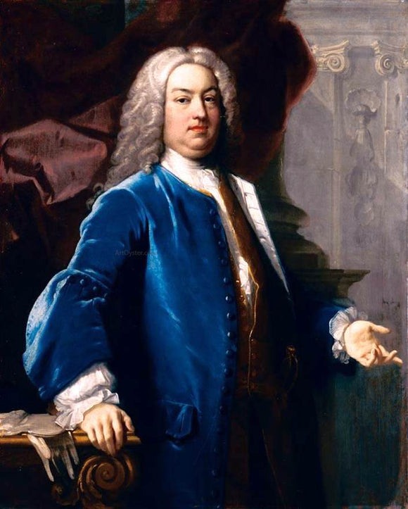  Jacopo Amigoni Portrait of a Gentlemen in Blue Jacket - Art Print