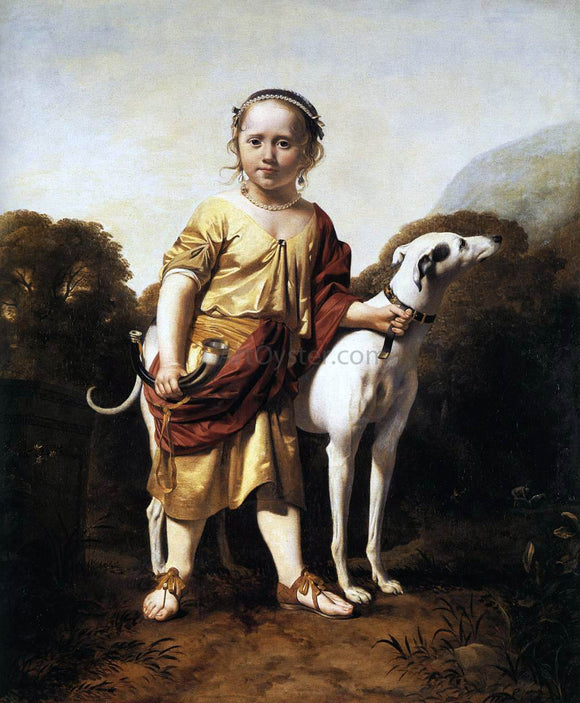 Caesar Van Everdingen Portrait of a Girl as a Huntress - Art Print
