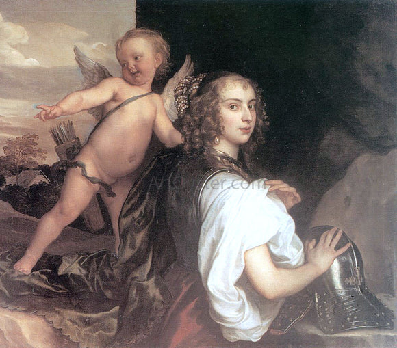  Sir Antony Van Dyck Portrait of a Girl as Erminia Accompanied by Cupid - Art Print