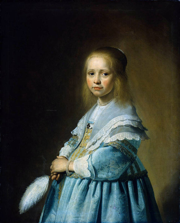  Johannes Cornelisz Verspronck Portrait of a Girl Dressed in Blue - Art Print