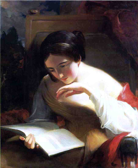  Thomas Sully Portrait of a Girl Reading - Art Print