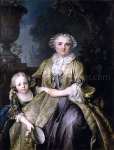  Louis Tocque Portrait of a Lady and Her Daughter - Art Print