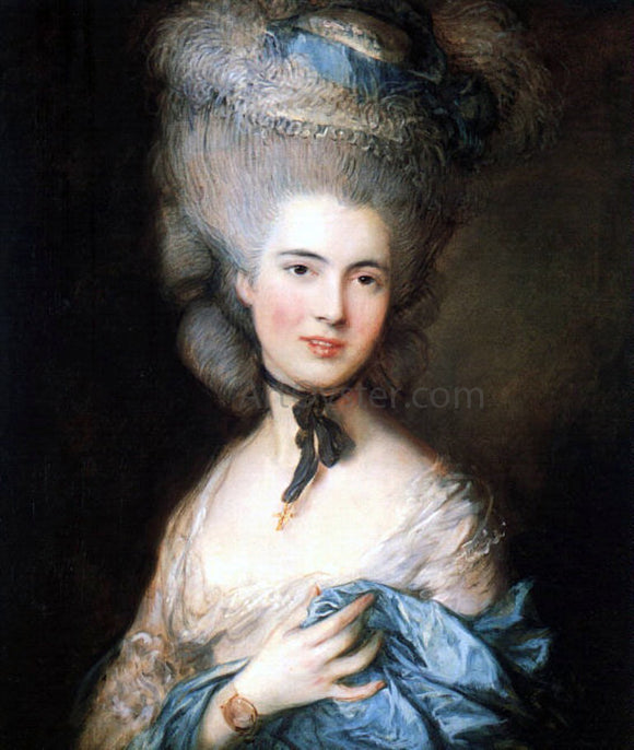  Thomas Gainsborough Portrait of a Lady in Blue - Art Print