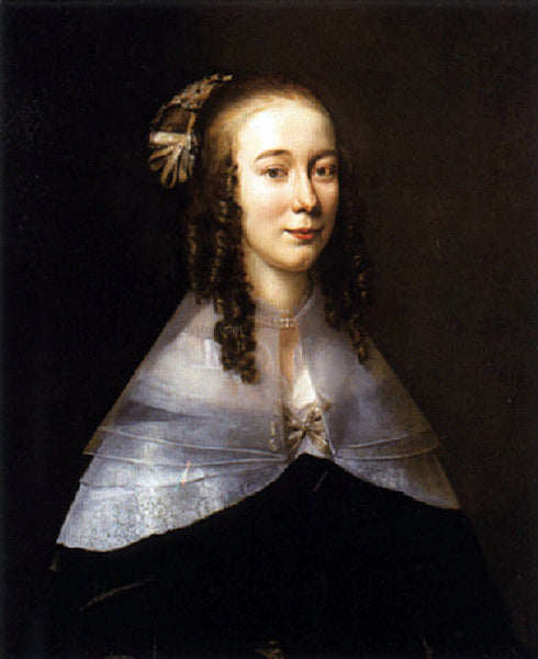 Jan Mytens Portrait of a lady wearing a black dress and a white collar - Art Print