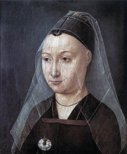  Master of the Legend of St.  Ursula Portrait of a Lady with a Carnation - Art Print