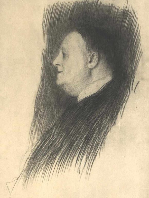  Gustav Klimt Portrait of a Man Heading Left - Art Print