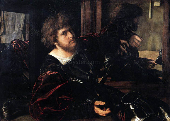  Giovanni Girolamo Savoldo Portrait of a Man in Armour (known as Gaston de Foix} - Art Print