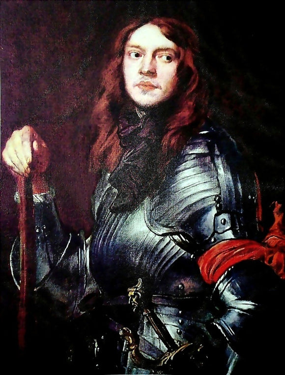  Sir Antony Van Dyck Portrait of a Man in Armour with Red Scarf - Art Print