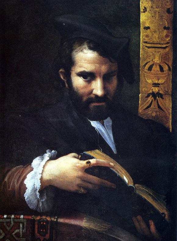  Girolamo Mazzola (Parmigianino) Portrait of a Man With A Book - Art Print