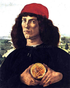  Sandro Botticelli Portrait of a Man with a Medal of Cosimo the Elder - Art Print