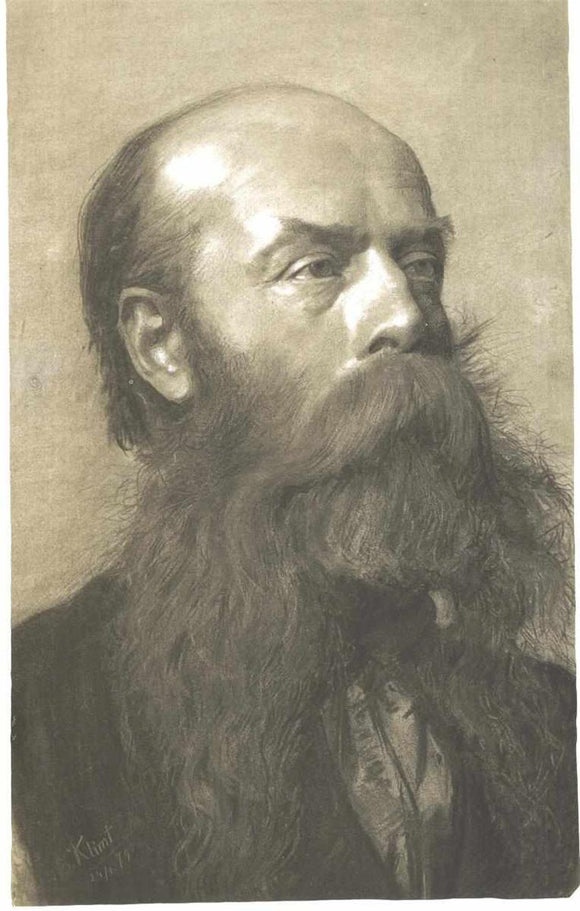  Gustav Klimt Portrait of a Man with Beard in Three Quarter Profile - Art Print
