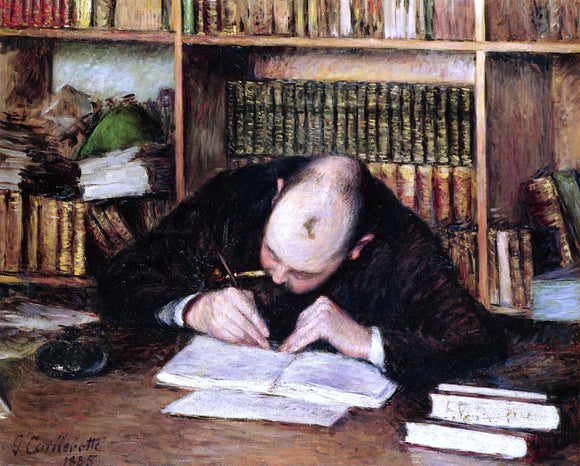  Gustave Caillebotte Portrait of a Man Writing in His Study - Art Print