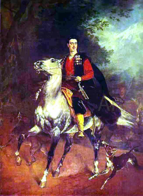  Karl Pavlovich Brulloff Portrait of A. N. Demidov, Prince of San-Donato, Unfinished - Art Print