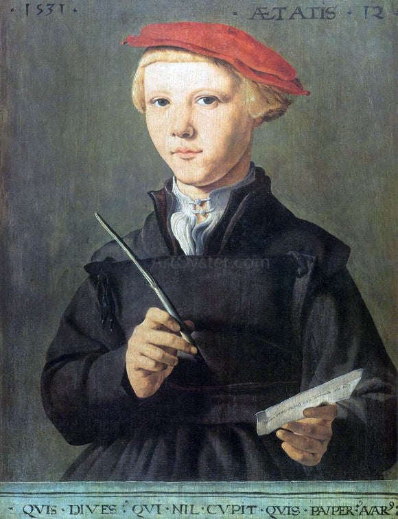  Jan Van Scorel Portrait of a Schoolboy - Art Print