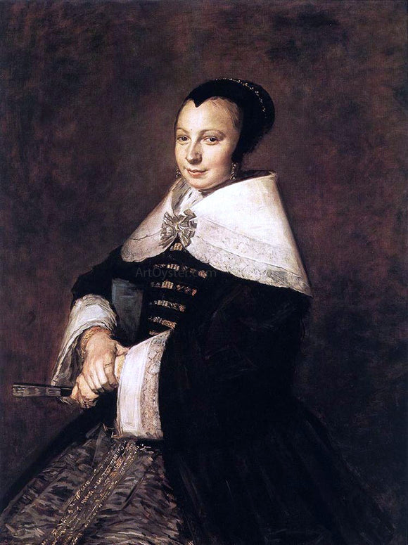  Frans Hals Portrait of a Seated Woman Holding a Fan - Art Print