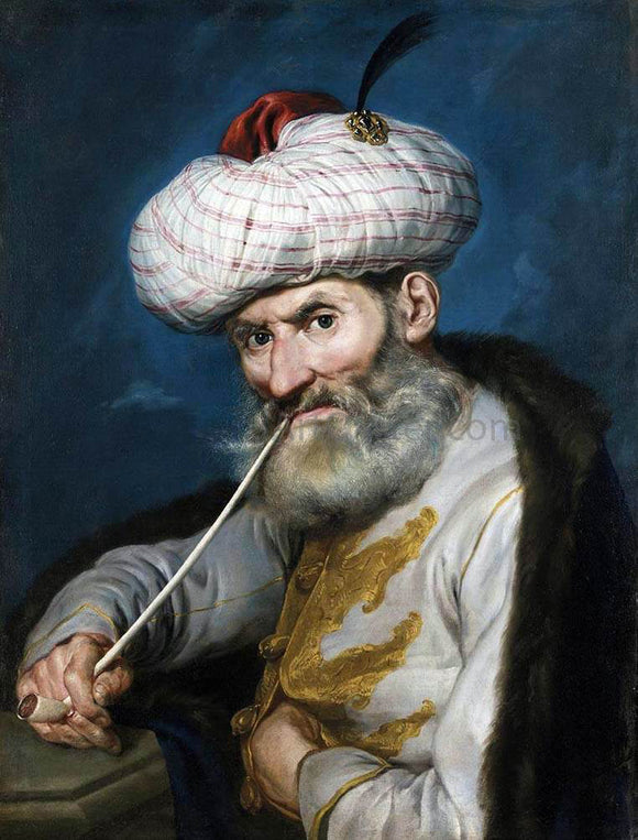  Giacomo Ceruti Portrait of a Smoking Man in Oriental Habit - Art Print