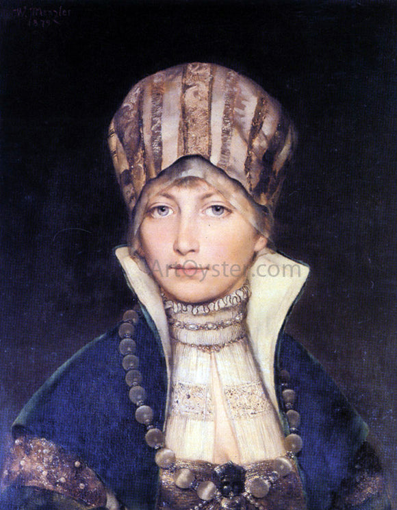  Wilhelm Menzler Portrait of a Woman in a bonnet - Art Print