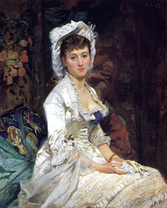  Eva Gonzales Portrait of a Woman in White - Art Print
