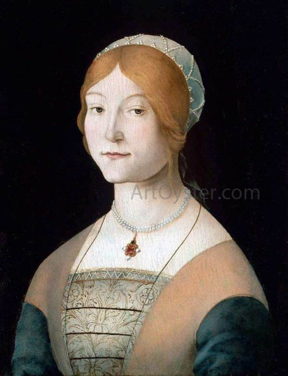  The Elder Lorenzo Costa Portrait of a Woman with a Pearl Necklace - Art Print