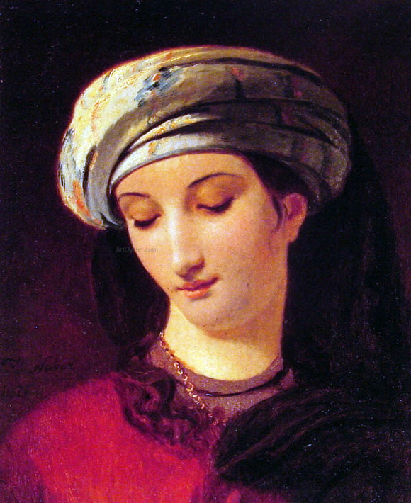  Francois Joseph Navez Portrait of a Woman with a Turban - Art Print
