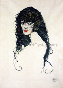  Egon Schiele Portrait of a Woman with Black Hair - Art Print