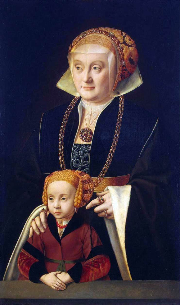  Barthel Bruyn Portrait of a Woman with her Daughter - Art Print