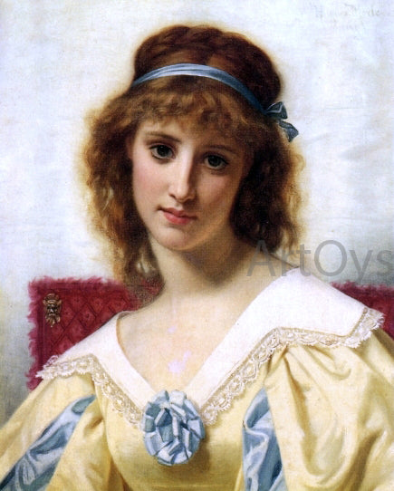  Hugues Merle Portrait of a Young Beauty - Art Print
