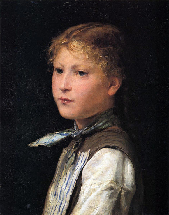  Albert Anker Portrait of a Young Girl - Art Print