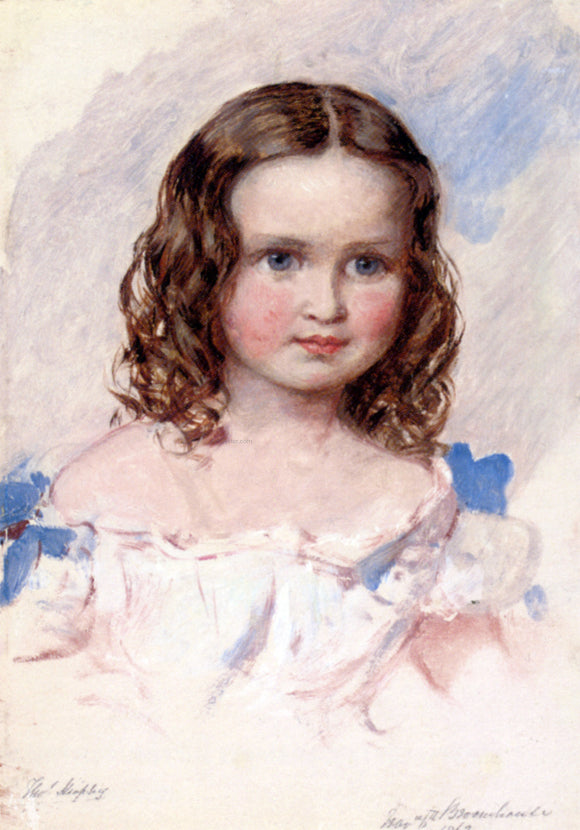  Thomas Frank Heaphy Portrait of a young girl - Art Print