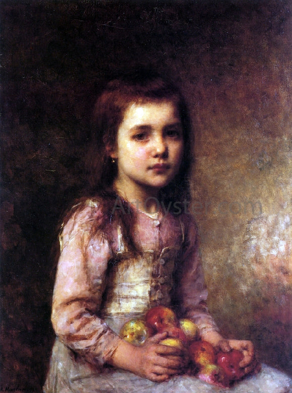  Alexei Alexeievich Harlamoff Portrait of a Young Girl with Apples - Art Print