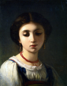  Charles Zacharie Landelle Portrait of a Young Italian Girl - Art Print