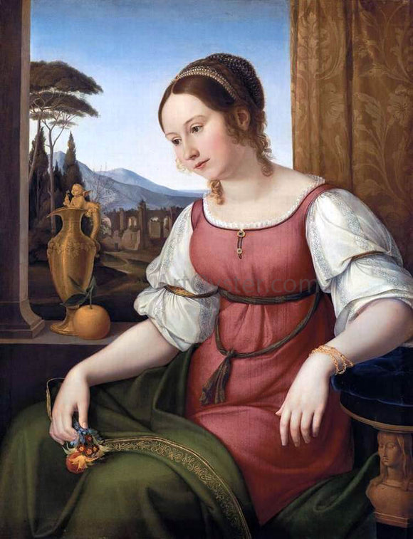  Friedrich Wilhelm Von Schadow Portrait of a Young Roman Woman (Angelina Magtti) - Art Print