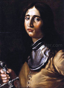  Cesare Dandini Portrait of a Young Soldier with a Lance - Art Print
