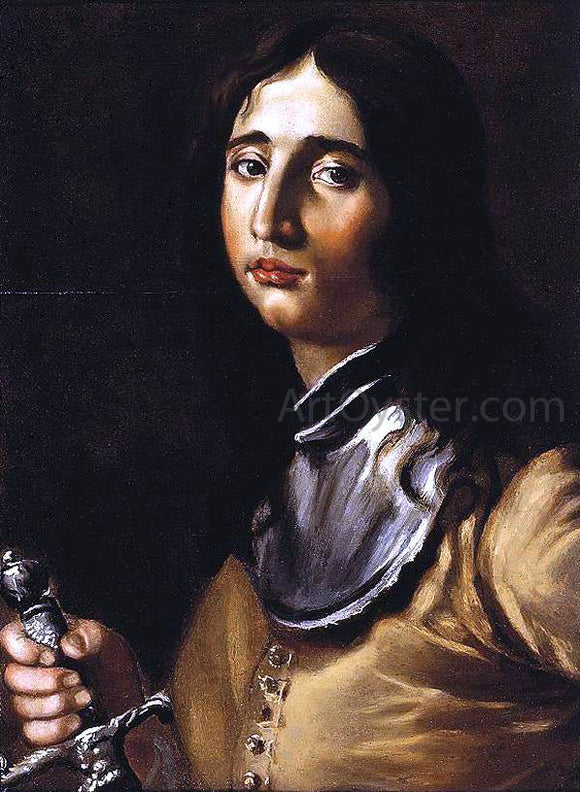  Cesare Dandini Portrait of a Young Soldier with a Lance - Art Print