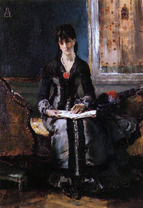  Alfred Emile Leopold Stevens Portrait of a Young Woman - Art Print