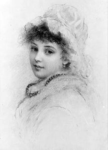  Samuel Worcester Rowse Portrait of a Young Woman - Art Print