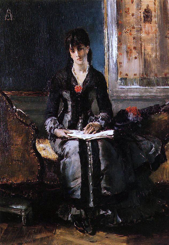  Alfred Emile Leopold Stevens Portrait of a Young Woman - Art Print