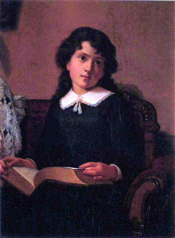  Lemuel Everett Wilmarth Portrait of a Young Woman - Art Print